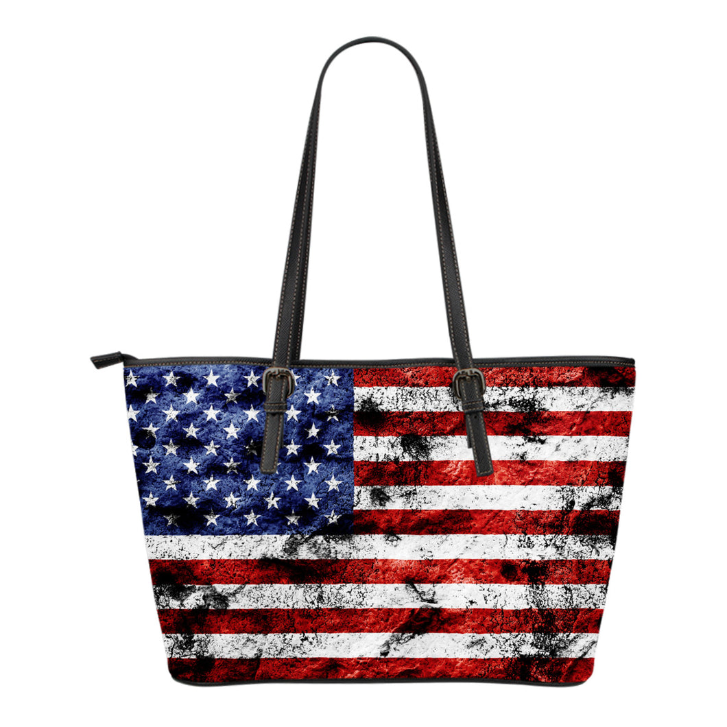 USA Flag Large Leather Tote
