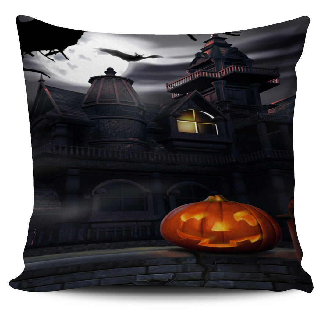 Halloween Haunted House Pillow Cover