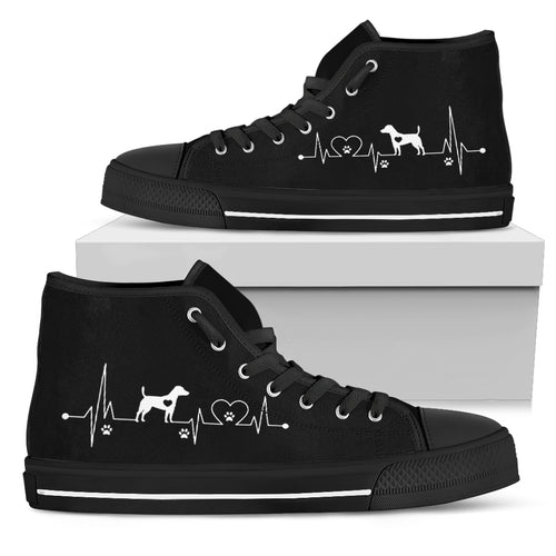 Heartbeat Dog Jack Russell Women's High Top Shoes