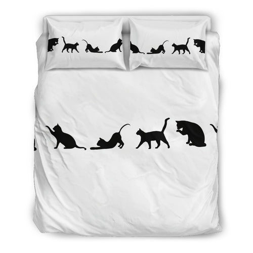 Cat White Bedding Set