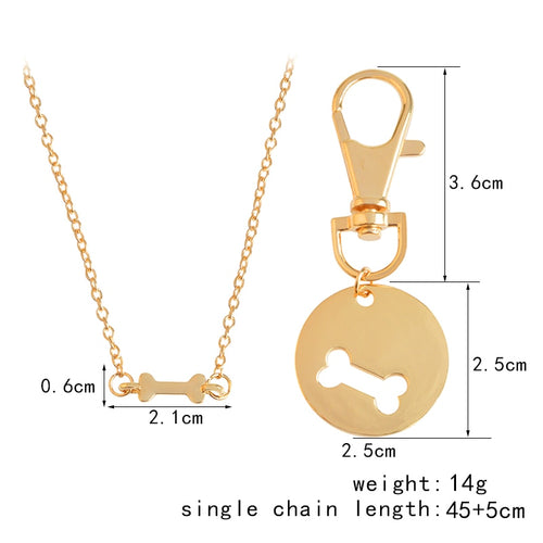 Dog Bone Charm Necklace And Collar Matching Jewelry