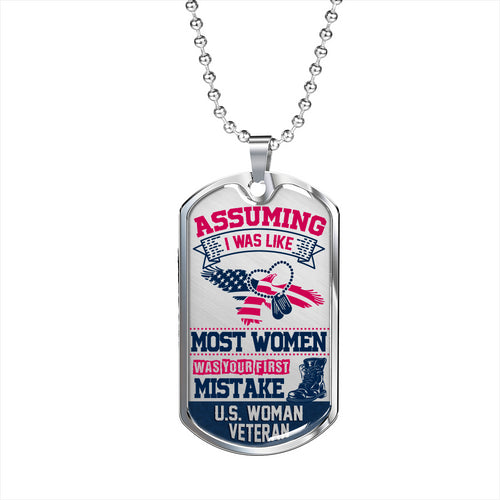 Luxury Military Necklace - Woman Veteran