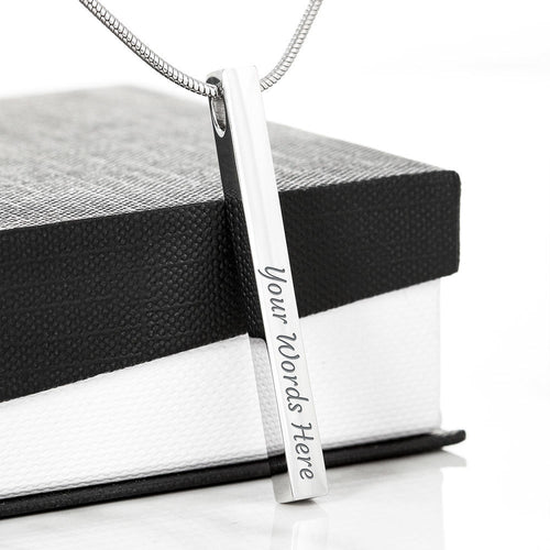 Stick Necklace - 2-Sided Engraved