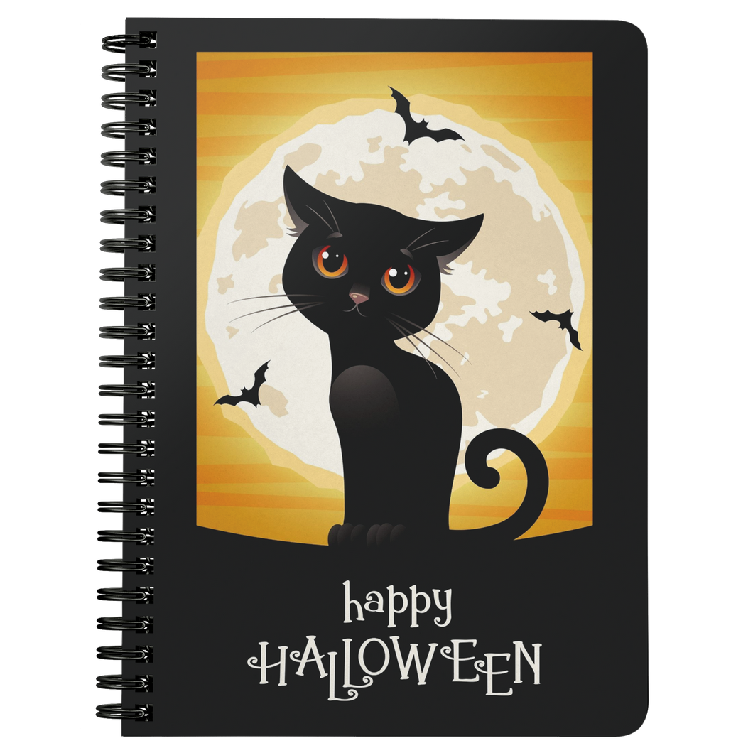 Spiral Notebook - Halloween Black Cat