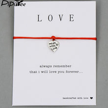 Pipitree Life Tree Angel Leaf Heart Crown Charm Wish Bracelet Red String Bracelets for Women Men Kids Lovers Couple Jewelry Gift