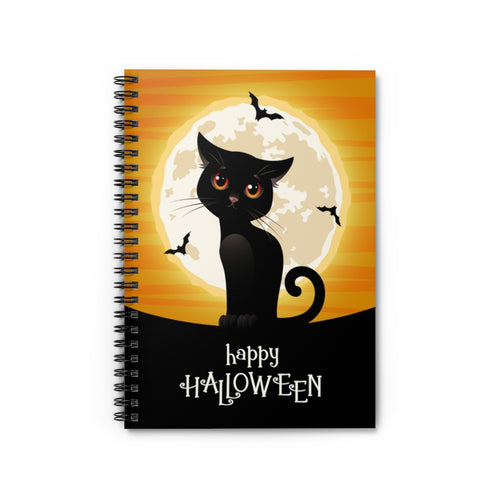 Halloween Black Cat - Spiral Notebook