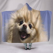 Pomeranian Puppy Plush Lined Hooded Blanket