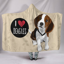 I Love Beagles Hooded Blanket for Lovers of Beagle Dogs