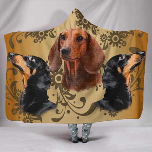 HOODED BLANKET - DACHSHUND LOVE