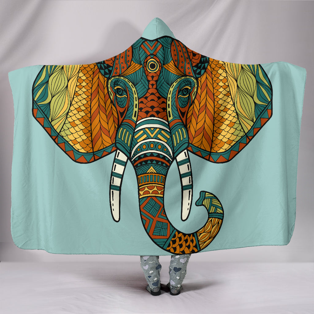 Mandala Elephant Head Hooded Blanket