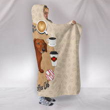 Dachshund Lovers Coffee Club Hooded Blanket for Lovers of Dachshunds